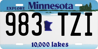 MN license plate 983TZI