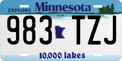 MN license plate 983TZJ