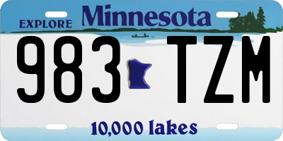 MN license plate 983TZM