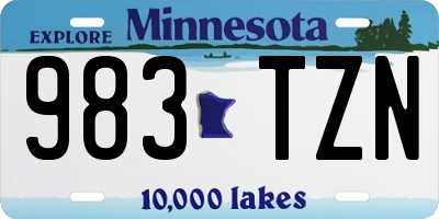 MN license plate 983TZN