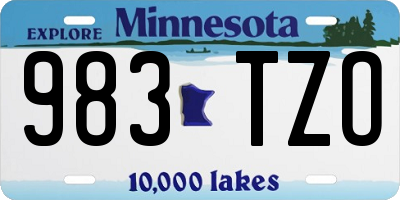 MN license plate 983TZO