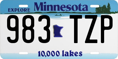 MN license plate 983TZP
