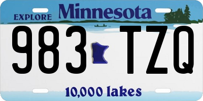 MN license plate 983TZQ