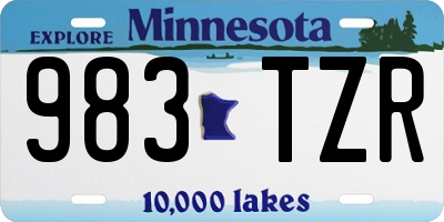 MN license plate 983TZR