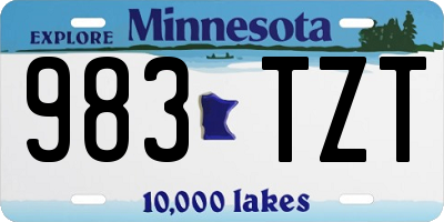 MN license plate 983TZT