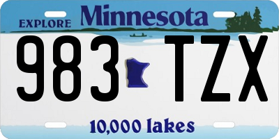 MN license plate 983TZX