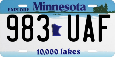 MN license plate 983UAF