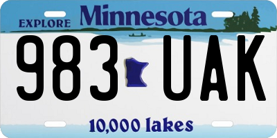 MN license plate 983UAK
