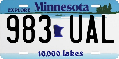 MN license plate 983UAL
