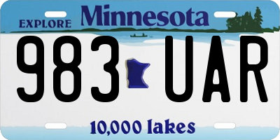 MN license plate 983UAR
