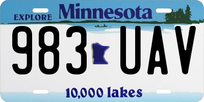 MN license plate 983UAV