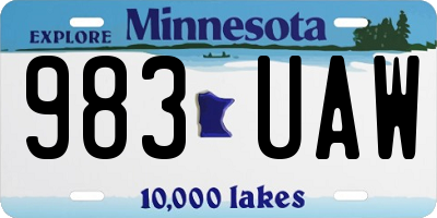 MN license plate 983UAW