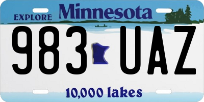 MN license plate 983UAZ