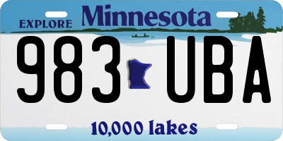 MN license plate 983UBA