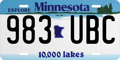 MN license plate 983UBC