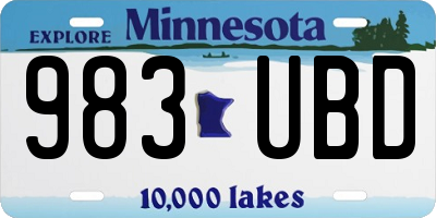 MN license plate 983UBD