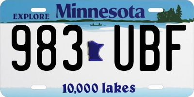 MN license plate 983UBF