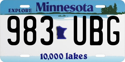 MN license plate 983UBG