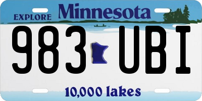 MN license plate 983UBI