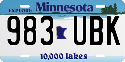 MN license plate 983UBK