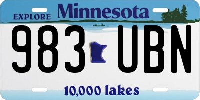 MN license plate 983UBN