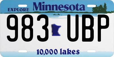 MN license plate 983UBP