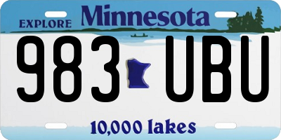 MN license plate 983UBU