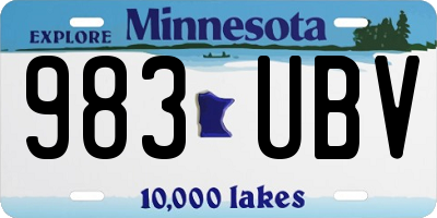 MN license plate 983UBV