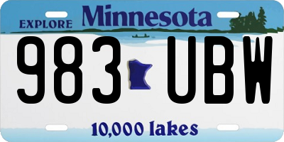 MN license plate 983UBW