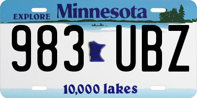 MN license plate 983UBZ