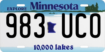 MN license plate 983UCO
