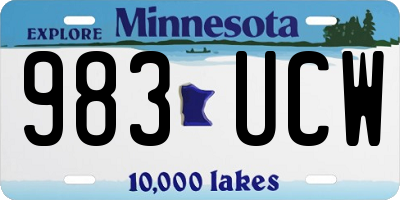 MN license plate 983UCW