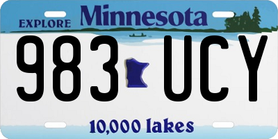MN license plate 983UCY