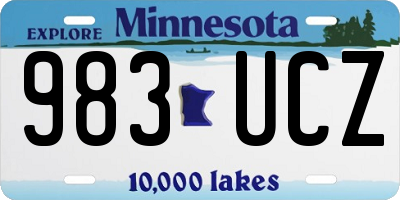 MN license plate 983UCZ