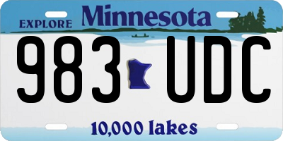 MN license plate 983UDC