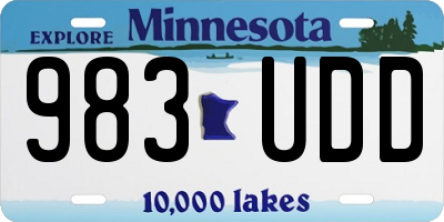 MN license plate 983UDD