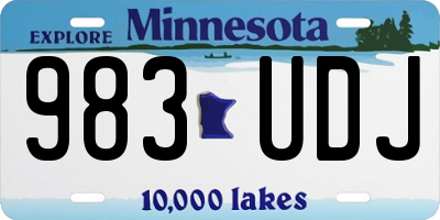 MN license plate 983UDJ