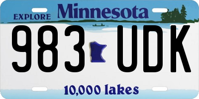 MN license plate 983UDK