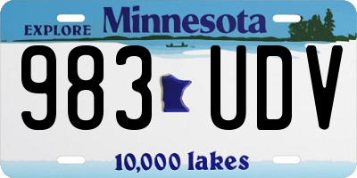 MN license plate 983UDV