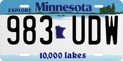 MN license plate 983UDW