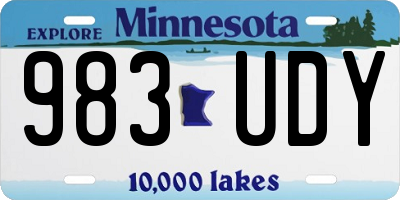 MN license plate 983UDY