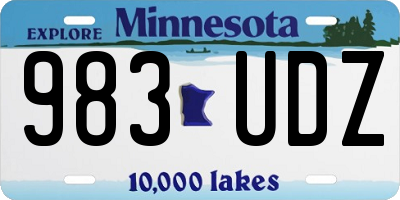 MN license plate 983UDZ