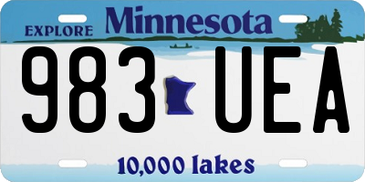 MN license plate 983UEA