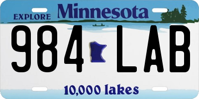 MN license plate 984LAB