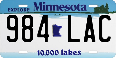 MN license plate 984LAC