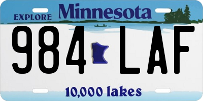 MN license plate 984LAF