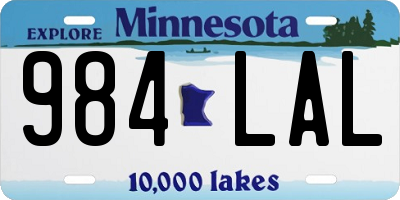 MN license plate 984LAL