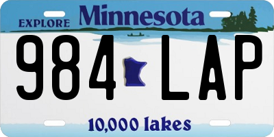 MN license plate 984LAP