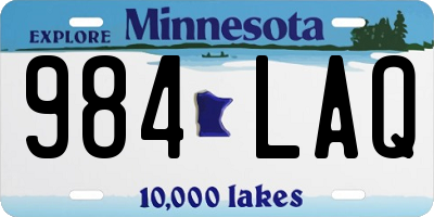 MN license plate 984LAQ