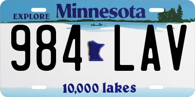 MN license plate 984LAV